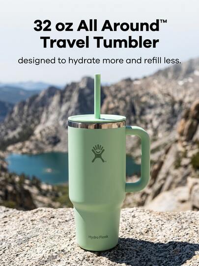 Hydro Flask Unisex Travel Tumbler Sweat Absorption Lightweight Solid Easy To Wash Leakproof Versatile Outdoor School Green 32oz TT32PSC338