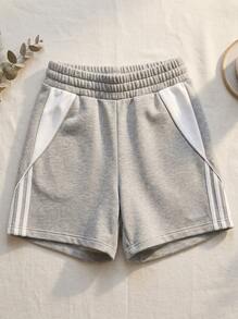 Adidas شورت رياضي للنساء 24 قطعة، رمادي - Grey White - مشاهدة 2