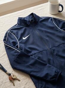 Nike Men's Sports Jackets Stretchy Comfortable Durable Casual Weekend Commuting Blue BV6881-410 - Black - View 2