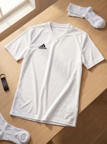 Adidas Men's Sports Tees & Tanks Moisture-Wicking Breathable Classic Fit Training Vacation School White HC5071 - White - View 2