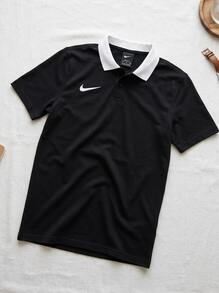 Nike قميص بولو رجالي أسود 20 - BLACK/WHITE/WHITE - مشاهدة 2