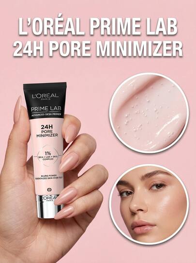 Prime Labs 24hr Pore Minimiser Primer 30 Ml – Face Primer, Pore Blurring, For Oily Skin, AHA, Suitable For Daily Makeup Routine