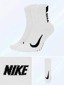 Nike 2 Pack Multiplier Unisex Running Socks White / Black - Black and White - View 3