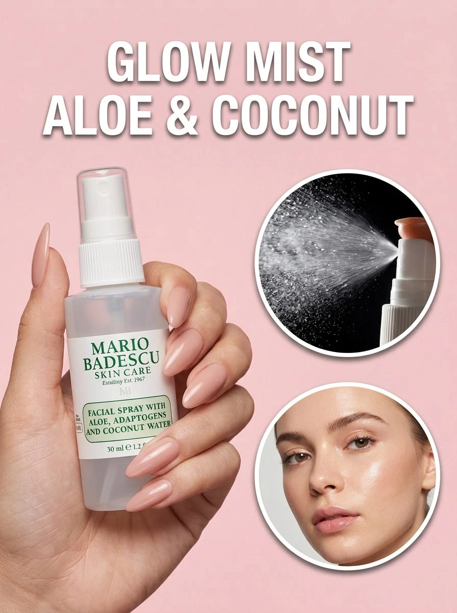 Mario Badescu Facial Spray With Aloe, Adaptogens And Coconut Water 59 Ml – Facial Mist, Hydrating, For All Skin Types, Coconut, Aloe, Suitable For Morning Skincare Routine - Clear - View 1