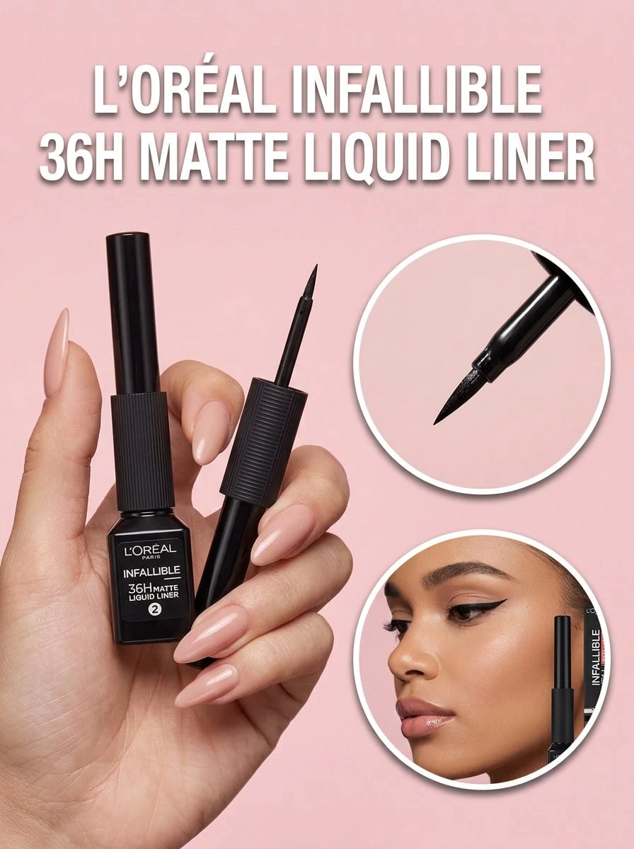Super Liner Matte Signature Liquid Eyeliner 01 Ink 3 Ml – Liquid Eyeliner, Waterproof, For Makeup Beginners, Matte Black, Suitable For Daily Eye Makeup - 01 Ink - View 1
