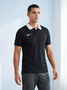 Nike قميص بولو رجالي أسود 20 - BLACK/WHITE/WHITE - مشاهدة 3