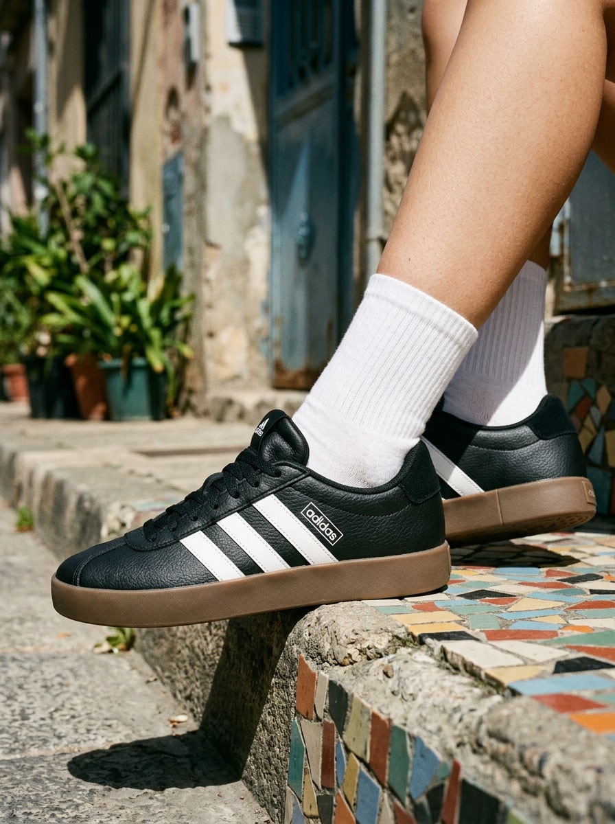 Adidas VL COURT 3.0 - CoreBlack/CloudWhite/Gum - View 1