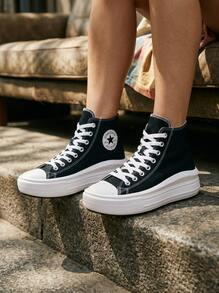 Converse Chuck Taylor All Star Lift Hi Women's Casual Athletic Shoes Rubber Outsole Lightweight Snug Fit Street Style Running School Black 568497C - Black/Natural Ivory/White - View 1
