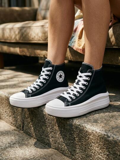 Converse Chuck Taylor All Star Lift Hi Women's Casual Athletic Shoes Rubber Outsole Lightweight Snug Fit Street Style Running School Black 568497C