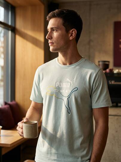 Puma Men's Sports Tees & Tanks Durable Comfortable Versatile Weekend Sports Outdoor Blue 694158-48