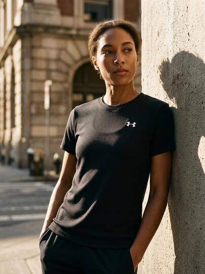 Under Armour UA Sports Tees & Tanks Skin-Friendly Stretchy Soft Home Travel Daily Black 1389852-001