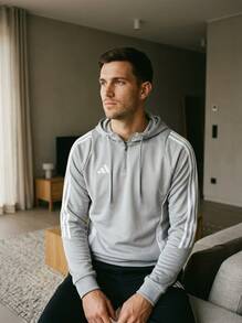 Adidas هوديز رياضية وخارجية للرجال متعددة الاستخدامات دافئة وخفيفة الوزن للتنقل والخروج والتدريب رمادي IR7551 - رمادي - مشاهدة 6