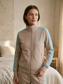 Adidas Women Sports Jackets Versatile Windproof Quick-Dry Casual Weekend Sports Beige JX7864 - Beige - View 3