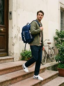 Nike Outdoor Lightweight Backpack Portable Lightweight Adjustable Strap Outdoor Weekend School Blue DA2571-411 - Black-blue - View 1