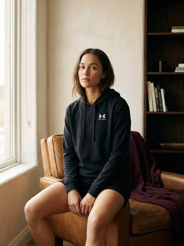 Under Armour UA Sports Sweatshirts Fleece-Lined Stretchy Comfortable Commuting Going Out Training Black 6005511-001