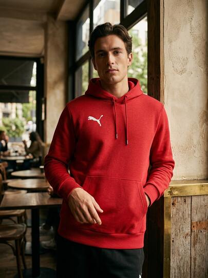 Puma هودي رجالي من تيمجول باللون الأحمر
