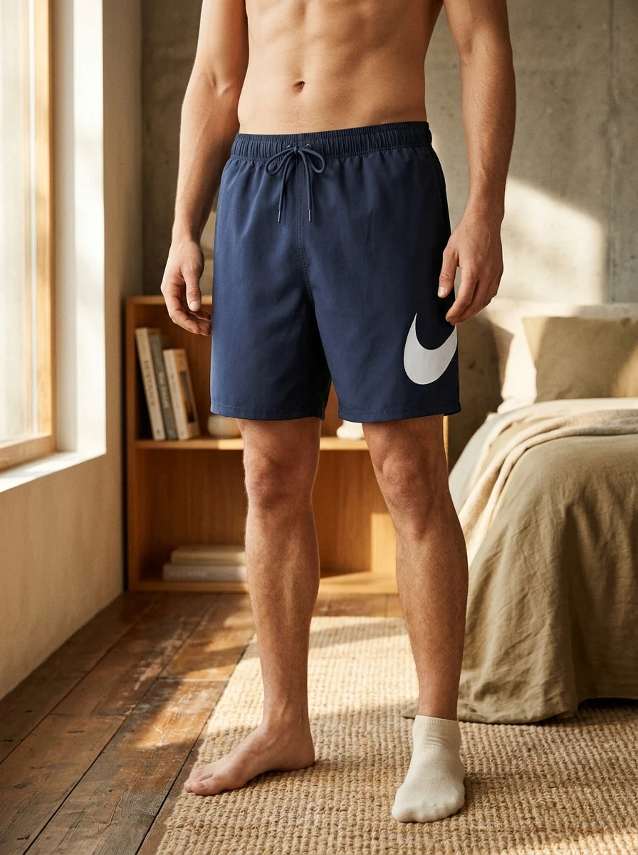 Nike شورتات رياضية للرجال متينة وخفيفة الوزن متعددة الاستخدامات للرياضة وعطلة نهاية الأسبوع والصيف FN3906-451 - أزرق بحري - مشاهدة 1
