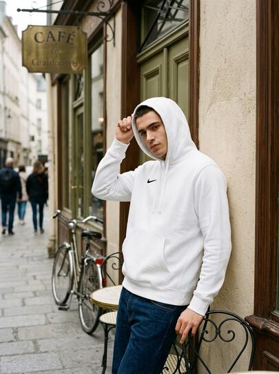 Nike Men's Sports & Outdoor Hoodies Breathable Easy To Match Classic Fit Home Weekend Sports White IB1222-100