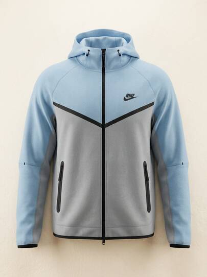 Nike هوديز رياضية وخارجية للرجال متعددة الاستخدامات دافئة وخفيفة الوزن مناسبة للخارج والمدرسة والكاجوال باللون الأزرق HV6514-012