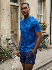Nike Men's Sports Tees & Tanks Stretchy Soft Durable Training Vacation School Blue FZ9332-463 - Royal Blue - View 1