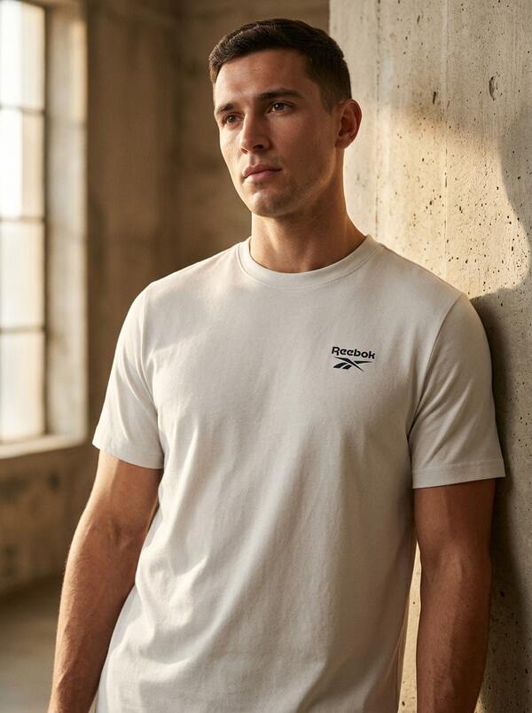 Reebok Men's Sports Tees & Tanks Breathable Classic Fit Quick-Dry Home Travel Daily White 100240911