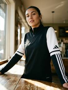 Adidas Women Sports Jackets Comfortable Waterproof Insulated Daily Training Commuting Black JE2763 - Black and White - View 1
