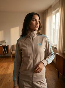 Adidas Women Sports Jackets Versatile Windproof Quick-Dry Casual Weekend Sports Beige JX7864 - Beige - View 6