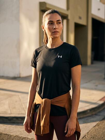 Under Armour TECH Sports Tees & Tanks Moisture-Wicking Breathable Classic Fit Gym Home Travel Black 1328964-002