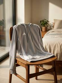 Adidas هوديز رياضية وخارجية للرجال متعددة الاستخدامات دافئة وخفيفة الوزن للتنقل والخروج والتدريب رمادي IR7551 - رمادي - مشاهدة 5