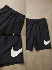 Nike شورتات رياضية للرجال متينة وخفيفة الوزن متعددة الاستخدامات للرياضة وعطلة نهاية الأسبوع والصيف FN3906-451 - أزرق بحري - مشاهدة 3