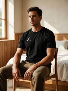 Jordan Men's Sports Tees & Tanks Quick-Dry Skin-Friendly Stretchy Travel Daily Weekend Black A20142-049 - Black - View 4
