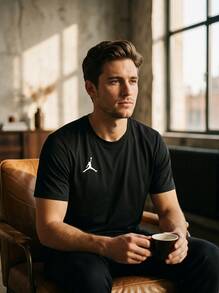 Jordan Men's Sports Tees & Tanks Quick-Dry Skin-Friendly Stretchy Travel Daily Weekend Black A20142-049 - Black - View 1