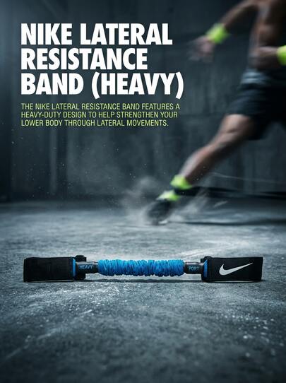 Nike Resistance Band Lateral Heavy Stretch Good Elasticity Versatile Solid Easy To Wash Sports Outdoor Home Gym Training Unisex Black Blue N.100.6719.454.OS