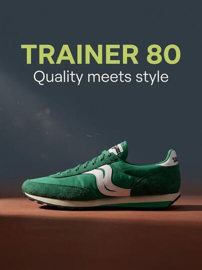 Saucony Trainer 80 Unisex Sneakers Breathable Sweat Absorption Versatile Logo Solid Good Elasticity Easy To Wash Sports Outdoor Running Daily School Green White S70883-5