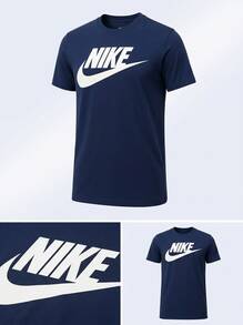 Nike Men's Sports Tees & Tanks Comfortable Versatile Lightweight Outdoor Training Vacation Blue AR5004-411 - BLU/WHT - View 4