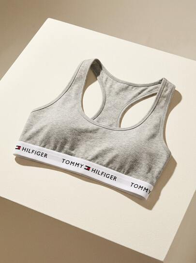 Tommy Hilfiger حمالة صدر رياضية للنساء رمادي فاتح