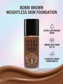 Bobbi Brown Weightless Skin Foundation SPF 15 Neutral Chestnut 30 Ml – Breathable Matte Finish, Long-Wearing Sunscreen Protection, Lightweight Feel For Flawless Coverage, Ideal For Deep Complexions, Professional Daily Makeup Routine - Neutral Chestnut - View 2