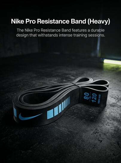 Nike Pro Resistance Band Heavy Stretch Good Elasticity Versatile Solid Easy To Wash Sports Outdoor Home Gym Training Unisex Black N.100.6726.033.NS