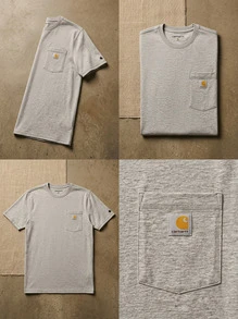 Carhartt Men Outdoor Tees & Tanks Easy To Match Moisture-Wicking Breathable Weekend Training Casual Grey 106652-HGY - Grey - View 3