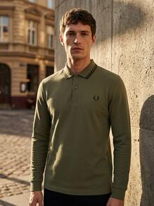 Fred Perry Men's Sports Tees & Tanks Comfortable Versatile Lightweight Travel Daily Weekend Green M3636-W49 - Green - View 1