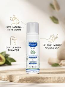 Mustela Foam Shampoo For Newborns 5.07oz/150ml – Foam Shampoo, Cradle Cap Care, For Newborns, Avocado Polyphenols, Suitable For Baby Bath Time - Multicolor - View 3