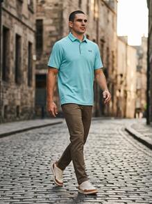 Under Armour SPORTSTYLE Men Sport Polos Comfortable Easy To Match Classic Sports Outdoor Daily Blue 1290140-429 - Blue Haze / Pitch Gray - View 6