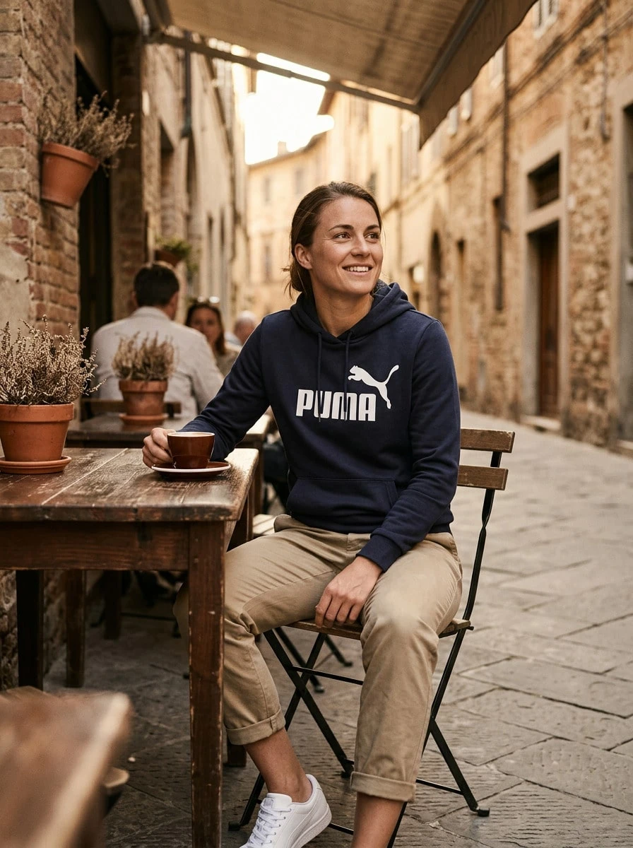 Puma بلوزات رياضية ناعمة متعددة الاستخدامات دافئة للخروج والتدريب والاستخدام اليومي باللون الأزرق 682391-64 - Deep Plum - مشاهدة 1