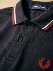 Fred Perry Men Sport Polos Soft Premium Breathable Casual Weekend Travel Navy M3636-T55 - Navy - View 6