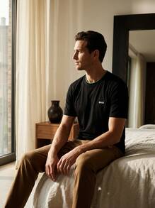 Hugo Boss Men Loungewear Tops Soft Premium Breathable Commuting Sports Outdoor Open Miscellaneous 50478019-962 - Open Miscellaneous - View 4