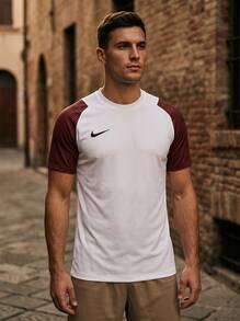 Nike Men Soccer Jerseys Classic Lightweight Durable Travel Commuting Sports Black HV8160-102 - Red and White - View 6