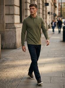 Fred Perry Men's Sports Tees & Tanks Comfortable Versatile Lightweight Travel Daily Weekend Green M3636-W49 - Green - View 2