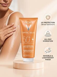 Capital Soleil Anti Sand Milk SPF50+ 300 Ml – Sunscreen, SPF 50+, For Sensitive Skin, Invisible, Vichy Volcanic Water, Suitable For Beach Vacation - Clear - View 3