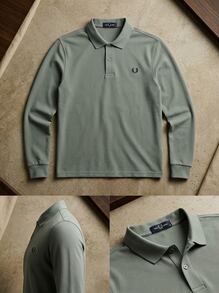 Fred Perry Men Sport Polos Comfortable Easy To Match Classic Travel Commuting Sports Blue M6006-670 - Grey - View 3