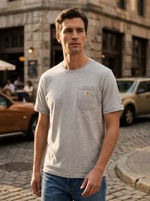 Carhartt Men Outdoor Tees & Tanks Easy To Match Moisture-Wicking Breathable Weekend Training Casual Grey 106652-HGY - Grey - View 1